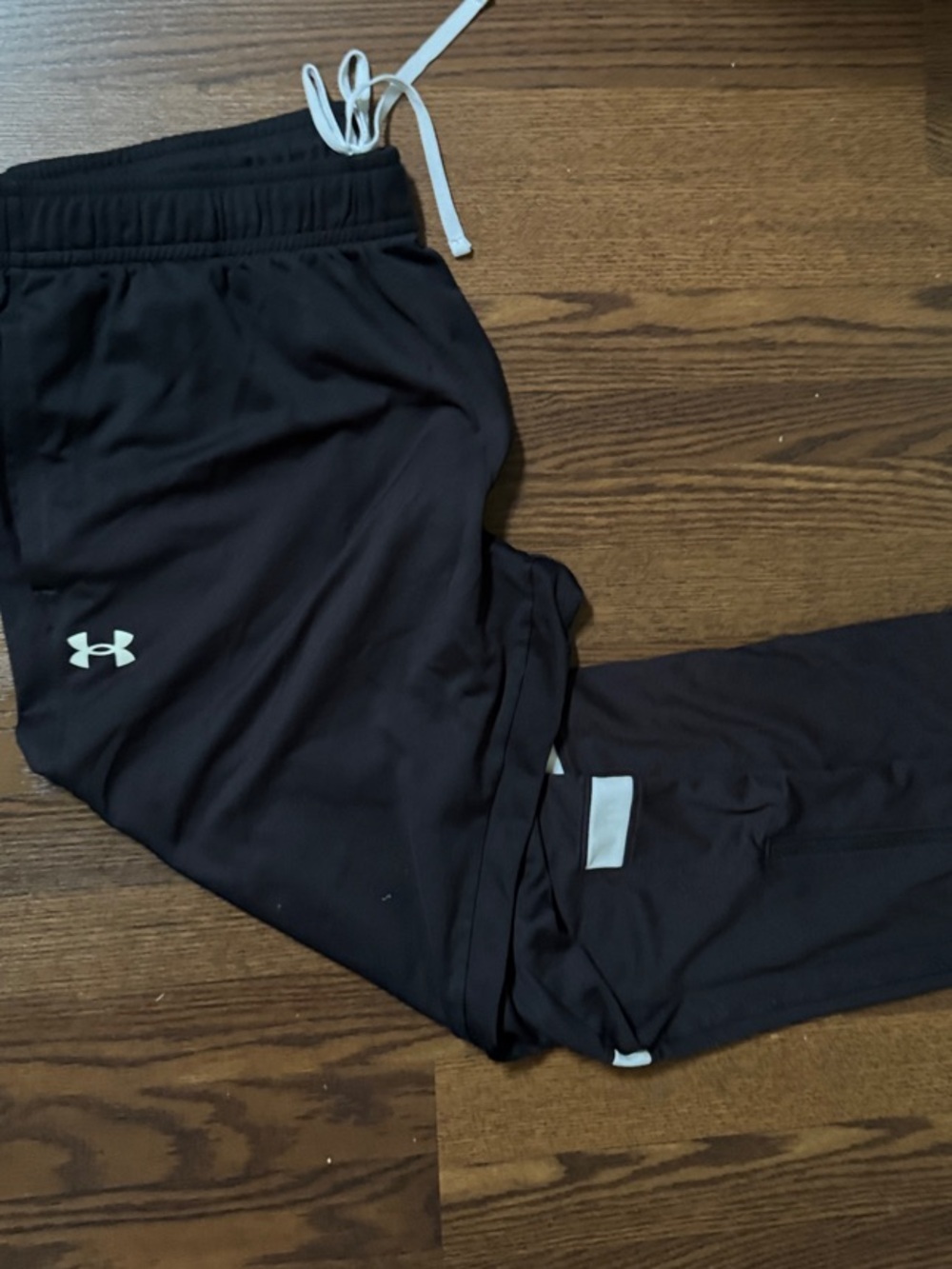 Under Armour Men’s Black Joggers with White Drawstring